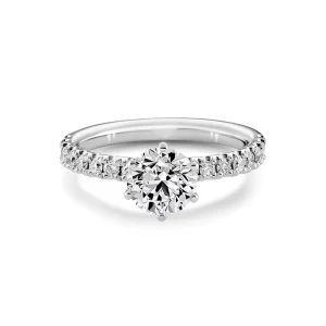 Fine Jewellery IGI Certificate 14K White Gold 1ct 6.5mm Round Cut Lab Grown Diamond Engagement Women Fashion Jewelry Ring