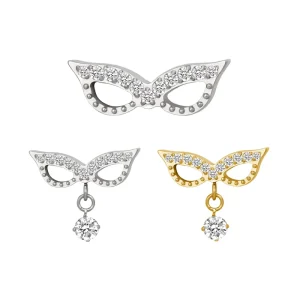 Fine Jewelry Ear Lip Ring Masquerade Mask Internally Thread Top Nose Ring Piercing Jewelry Implanted Grade Titanium