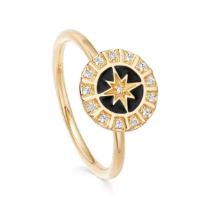 Fine Jewelry Fashion Rings for Women 18k Gold Plated Brass Star Enamel Zircon Vintage Trendy Stackable Party Gift