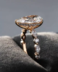 Fine Jewelry Fashion Rings for Women Fine Rings 10K 14K 18K Gold Rings Pear Cut Lab Grown Diamond Surprise Proposal Ring