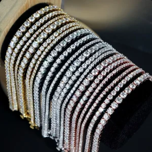 Fine Jewelry Hip Hop 925 Sterling Silver VVS Moissanite Diamond Cluster Iced Out Tennis Chain Bracelet Necklace For Men Women