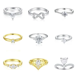 Fine Jewelry Manufacturer 925 Sterling Silver Zircon Engagement Wedding Ring For Women