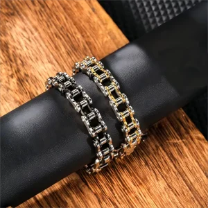 Fine Man Bicycle Bracelet Jewelry Stainless Steel Biker Link Chain Motorcycle Bangle
