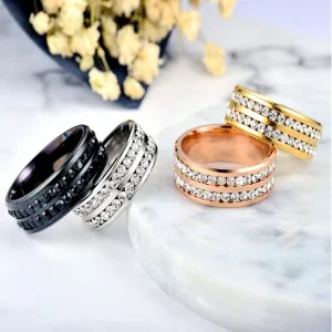 Fine Quality Stainless Steel Fashion Decorative Ring for Party and Wedding
