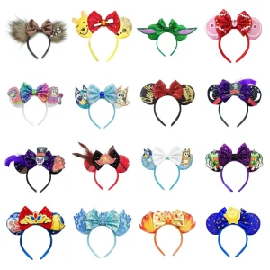 Fire Water Element Mouse Ear Headband Festival Halloween Cosplay Women Girls Devil Horns Hairband Party Kids Hair Accessories