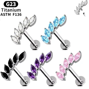 Five Horse Eye Zircon Multicolor Simple Fashion Titanium Alloy Lip Studs Earrings Children’s Engagement Piercing Jewelry