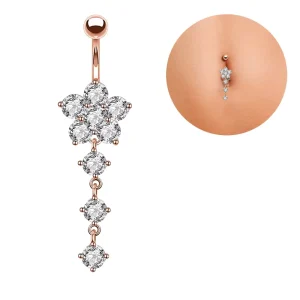 Five Pointed Star Pendant Three Zircons High Quality Stainless Steel Sexy Trendy Belly Ring Women’s Navel Piercing Body Gift