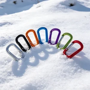 Flat Type D Shape Aluminum Alloy Buckle Outdoor Camping Hanging Hook Keychain Security Spring Snap Carabiner