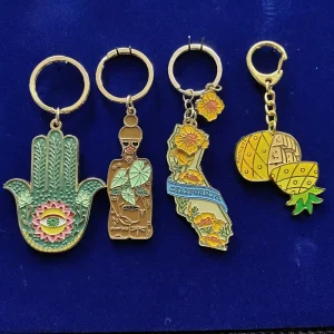Floral Metal Keychain Chain Bag Charms Luxury Bag Accessories