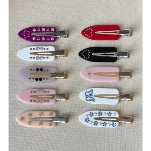 Flower Acetate Hairpin Hair Accessories Party Gift Rhinestone Hair Clips for Women Girls Makeup Hair Grip Clip Jewelry