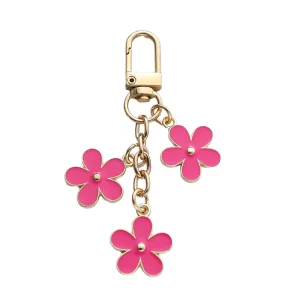 Flower Enamel Pendant Keychain Custom Color Logo Waterproof