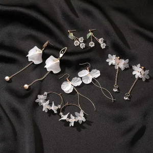 Flower Handmade Bohemia Boho Earrings Women Long Hanging Earrings Crystal Wedding Earrings Party Jewelry