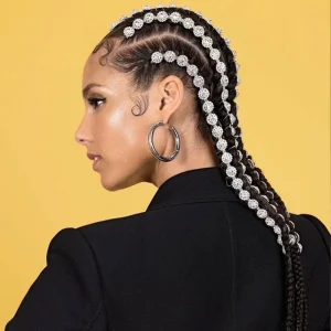 Flower Headwear Women Hair Accessories Fashion Sexy Girls Braided Hair Rhinestone Edge Clip Alloy Barrettes