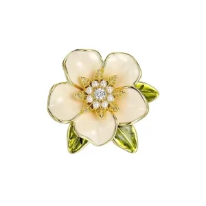 Flower High end Brooch Cute Japanese Brooch Gardenia Chest Flower Accessory Pin for Women’s Wedding Party