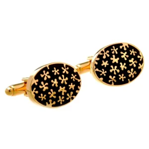Flower Pattern Enamel Elegant Cufflinks Custom Mens Suit Shirt Fashion Accessory Wedding Tuxedo Trendy Jewelry Gift