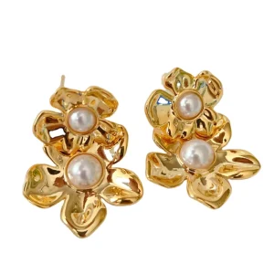 Flower Pearl Earrings for Woman Fashion Jewelry