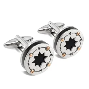 Flower Silver Round Cuff Links Birthday Present Accessories Button Silver Cufflinks Suit Fashion Men’s Shirts Simple Design