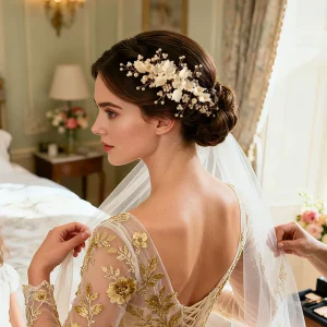Flower Wedding Hair Combs Hair Accessories for Bridal Headpiece Women Bride Hair Jewelry