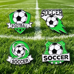 Football Pins Sports Team Metal Brooch Men Women Backpack Decorate Exercise Badge Custom Football Soccer Enamel Pin