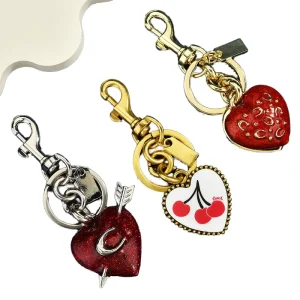 For Leather Accessories Mini Bags Charms Luxury Fashion Purse Pendant Cherry Print Heart Keychain Heart Cherry Bag Charm