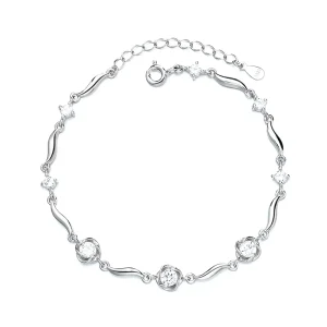Four leaf Clover Blue Pink Crystal Women’s Headscarves Style Anniversary High end Simple Personality Bracelet