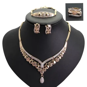 Four piece Suit Necklace Jewelry Set Female Western Style Stainless Steel Necklace Set Jewelry Women
