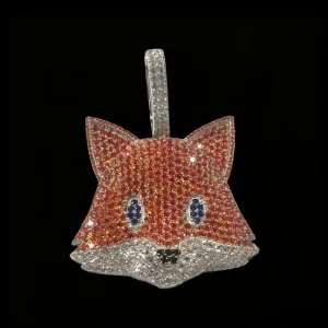 Fox 3D Jewelry Design Fashion Hip Hop Iced Out Cubic Zircon Stones 925 Silver Animals Fox Pendant Charms for Costume Show