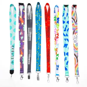 Free Sample No Minimum Order Custom Printed Sublimation Neck Lanyards With Logo Custom Keychain Polyester Lanyard