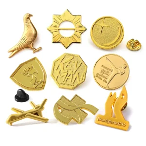 Free Sample Zinc Alloy Iron Metal Pin 2d 3D Lapel Pin Custom Design Gold Plated High Detail Die Stamping Brooch Pin For Souvenir
