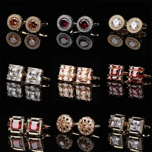 French Cufflinks for Men’s Shirts Unisex Suits Copper Floral Pattern Individually Packaged Gift Box
