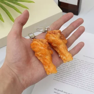 French Fries Chicken Nuggets Fried Chicken Legs Keychain Children Toy Pendant Gift Chicken Wing Charms Simulation Food Key Chain