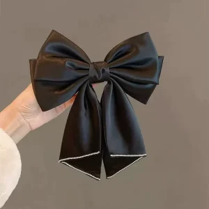 French Hotsale Satin Bow Hair Accessories Light Luxury Hairpin Banquet Wedding Fringe Bowknot Hair Clips Headwear