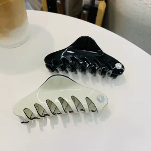 French Luxury INS Acetate Claw Clips Sun Moon Stars Design Rhinestone Inlaid Retro Large Shark Hair Clips Elegant Women’s Hair