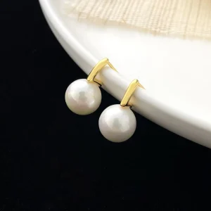 French Minimalist Gray Imitation Pearl Pendant Earrings Fashion Jewelry Daily Wear Accessories for Girls Women’s Party