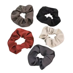 French Minimalist Plain Color Handmade 11cm Hair Rings Scrunchie Bulk for Daily Use High Elasticity