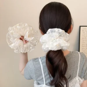 French Multi Layered Hair Band Cute Hair Accessories for Women Sweet Girl Bow Scrunchies