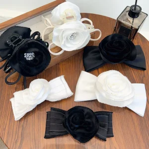 French Retro and Elegant Rose Flower Claw Shark Clip New Style Rose Hair Clip Hairpin and Hair Accessory