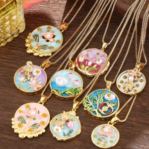 French Style Accessory Monet Garden Enamel Charms Personalized DIY Necklace for Women Daily Wear Fashion Jewelry