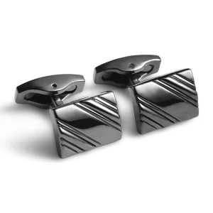 French Style High Texture Black Color Bank Classic Design Fashion Accessory Cufflinks