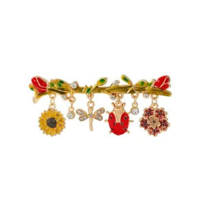 French Style Insects Flowers Brooches Pins for Women Girl Lovely Enamel Clothes Badge Pin Fashion Jewelry Gifts