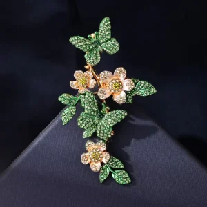 Fresh Flower Butterfly Brooch Fashion Luxury Environmentally Friendly Material Birthday Present Pin