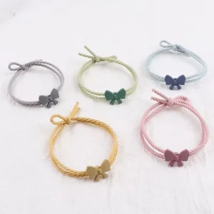 Fresh and Cute Bow Colorful Simple and Versatile Hair Accessories Hair Ties for Woman