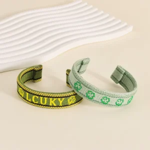 Friendship Woven Bracelets Lucky Four leaf Clover Personalized Design Rope Bracelet for Women