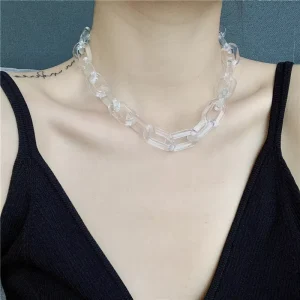 Frosted Plastic Chain Hip hop Transparent Cool Wind Collar Collbone Chain Necklace Unisex Jewelry Accessories Anniversary