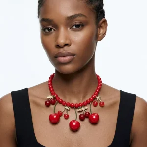 Fruit Series Cute Cherry Bohemian Style Beaded Necklace Kawaii Fruit Pendant Choker Summer Vacation Jewelry Women’s Gift