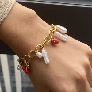 Fruit Shape Pattern Fashionable Alloy Accessory Stylish Charm Bracelets