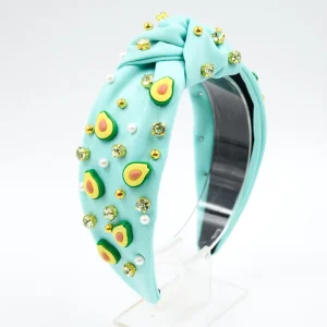 Fruit Themed Headbands Strawberry Watermelon Avocado & Pineapple Charms Pearls and Rhinestones Summer Women’s Hair Accessories