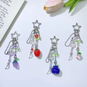 Fruit Tulip Five pointed Star Element Phone Strap Keychain Bag Charm
