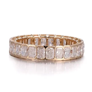 Full Lab Grown Diamond Row Ring Women’s Fashion Simple Jewelry 18K Gold Paved Certified