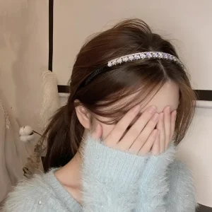 Full Rhinestone Sparkle Headband Premium Light Luxury Waterproof Eco Friendly Hair Accessory for Women Elegant Versatile